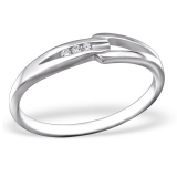 Hopeasormus Zirkoneilla "Silver Classic Ring with Cubic Zirconia"