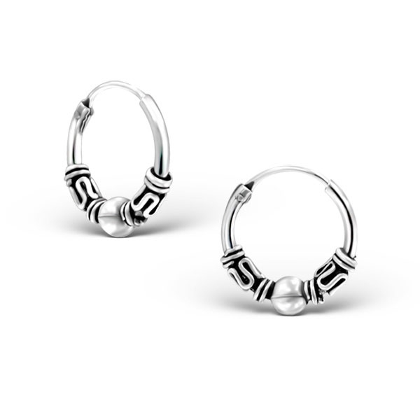 Silver Bali hoop earrings Korumaailma.fi