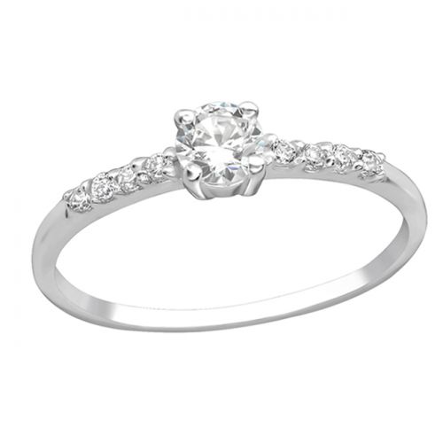 Hopea Sormus Solitaire Ring with Cubic Zirconia.