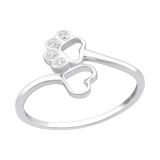 Hopeasormus Paw and Heart Cubic Zirconia.