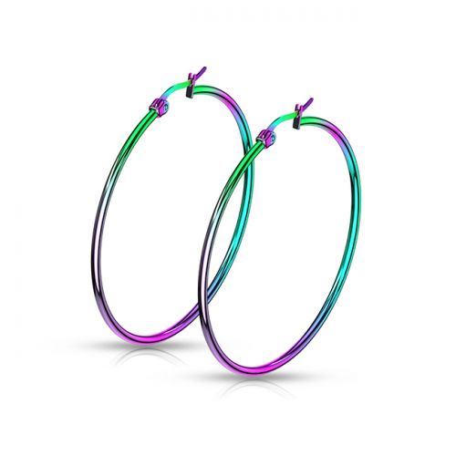 Korvarenkaat Rainbow Hoop Earrings 50 mm.