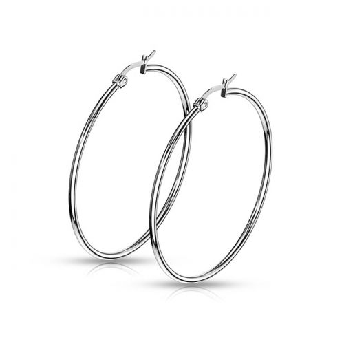 Korvarenkaat Steel Hoop Earrings 50 mm.