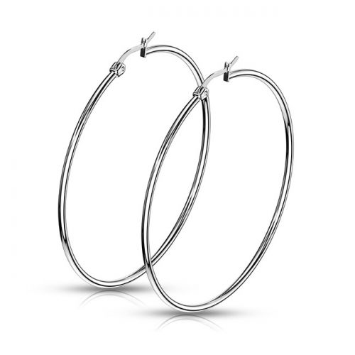 Korvarenkaat Steel Hoop Earrings 60 mm.