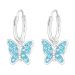 Lasten Korvakorut Roikkuva Hopea Aqua Butterfly Charm Hoop.