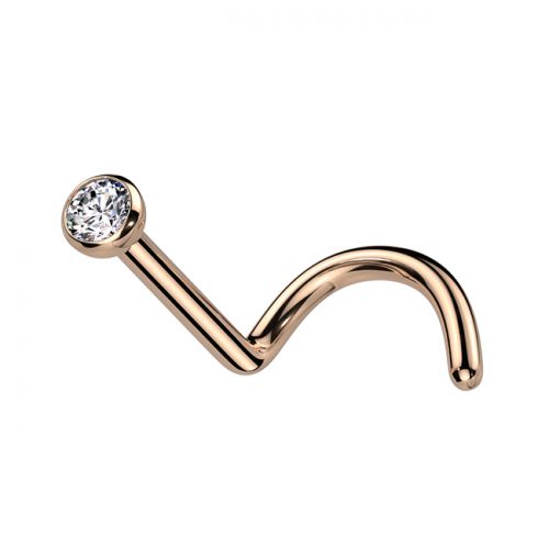 Nenäkoru Titaani Nose Screw with 2mm Gem Väri: Rosegold.