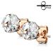 Pienet Korvakorut 3 mm ja 4 mm Clear Rosegold Round CZ.