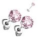 Pienet Korvakorut 3 mm ja 4 mm Pink Round CZ.