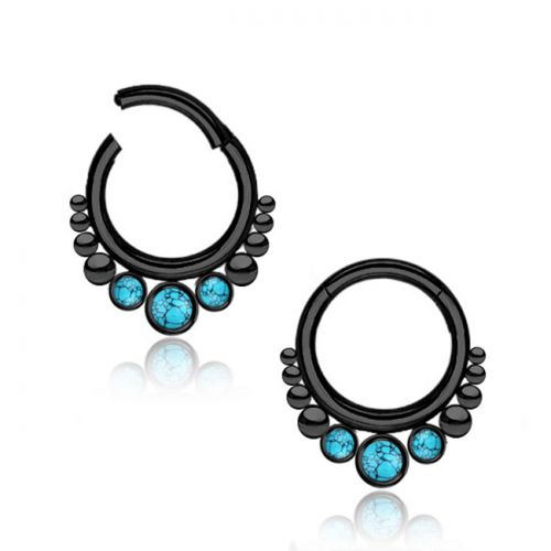 Septum Rengas Saranalla Black Turquoise1,2 mm.