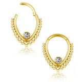 Septum Rengas Saranalla Gold Oval CZ.