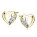 Sydän Korvakorut Hopea Gold hearts with white Cubic Zirconia.